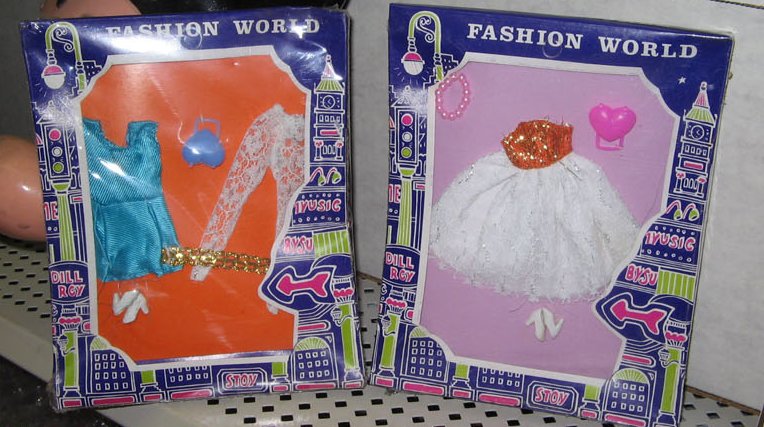Fashion World Orange Diamond Dress & Blue outfit