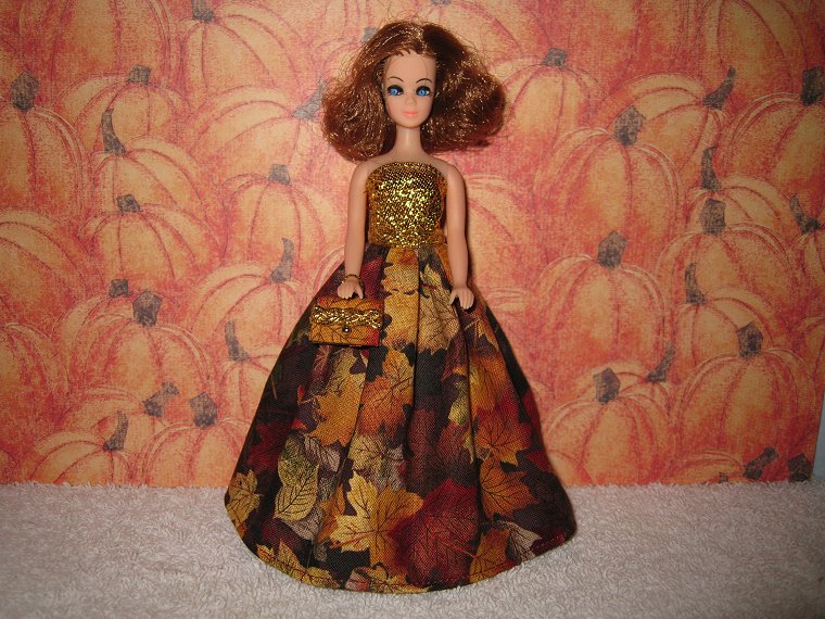 Autumn Leaves Gown with purse