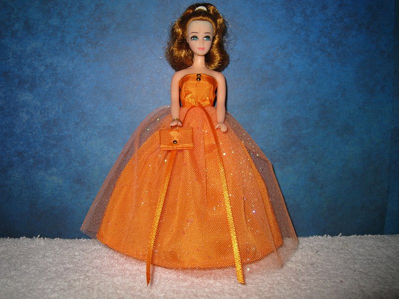 Orange Glitter Ballgown