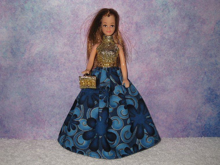 BLUE FLOWER POWER gown with purse