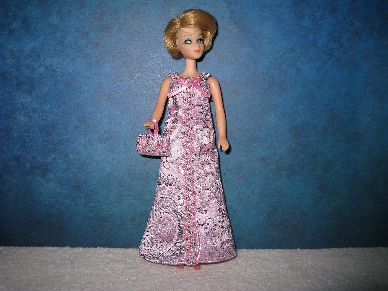 Lavender & Pink gown with purse (Jessica) o-ring
