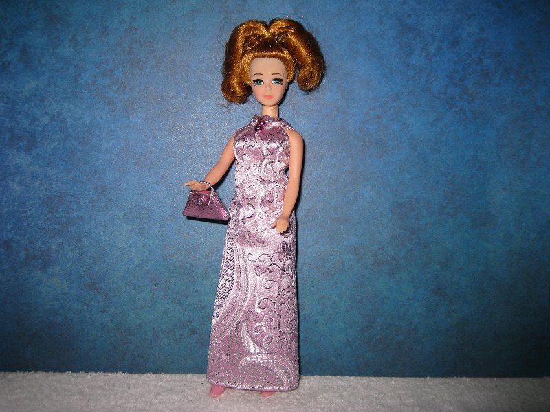 Lavender brocade gown with purse (Daphne)