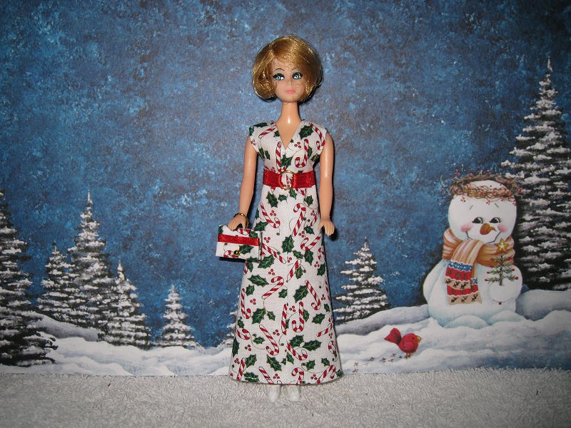 Candy Cane gown with purse