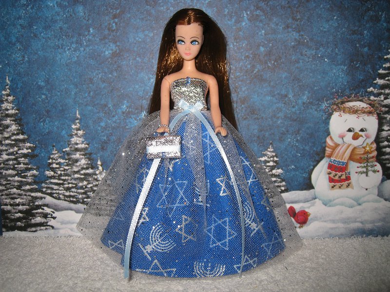 Blue and Silver Holiday Tulle Ballgown