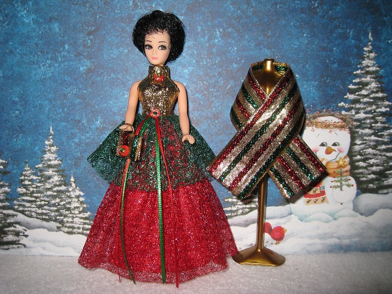Christmas Cheer Swirl gown with wrap PREORDER