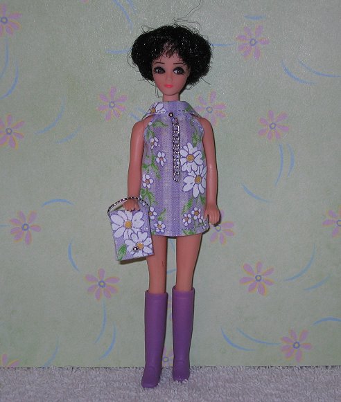 Daisy Purple Stripe Dancing mini with purse