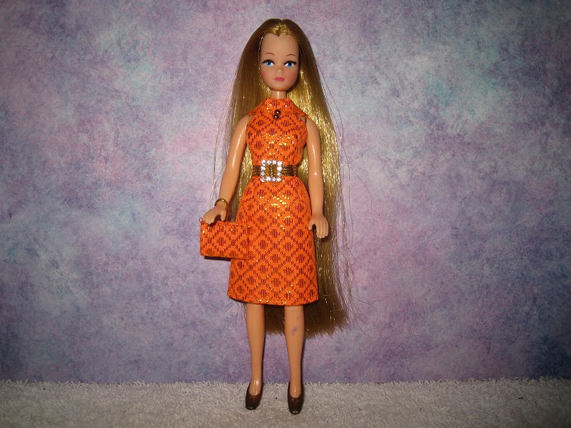  Diamond Orange Dress with belt & purse