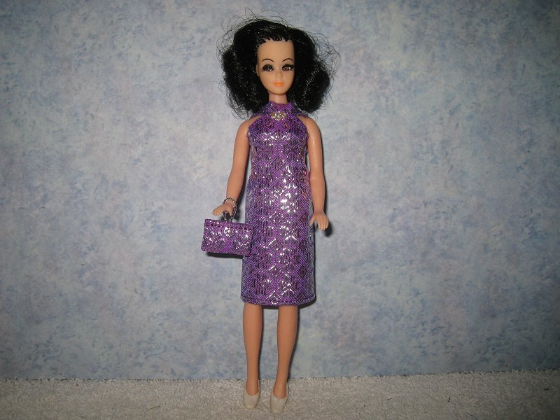 Diamond Purple Dress with purse