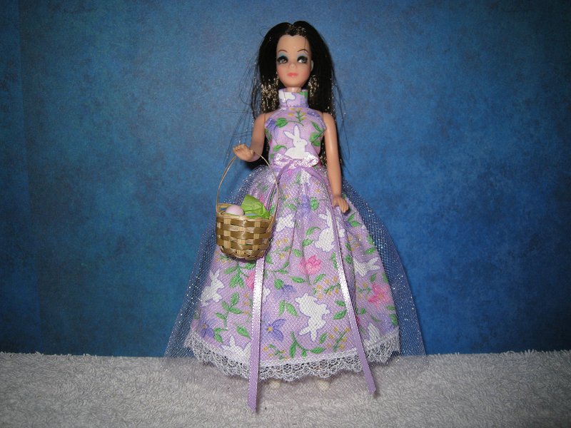 Lavender & bunny dress with basket