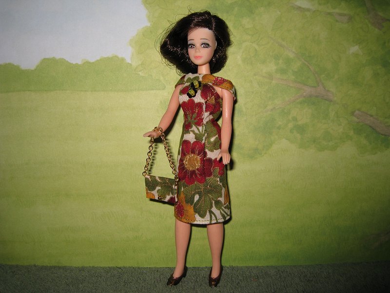 Floral slim dress with purse