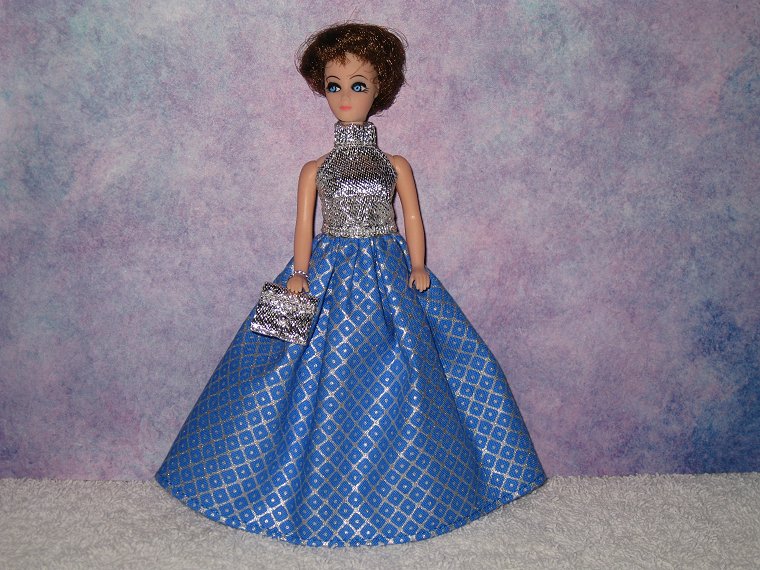 PERIWINKLE DIAMONDS gown with purse