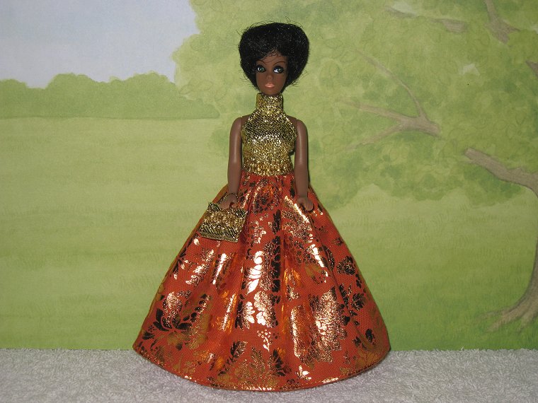 TANGERINE DREAM gown with purse