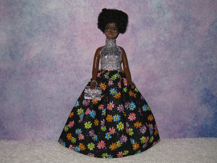 SPARKLING FLOWERS gown with purse