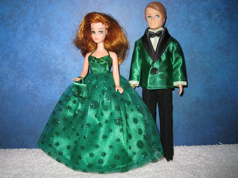 Emerald Confetti gown & Tuxedo set