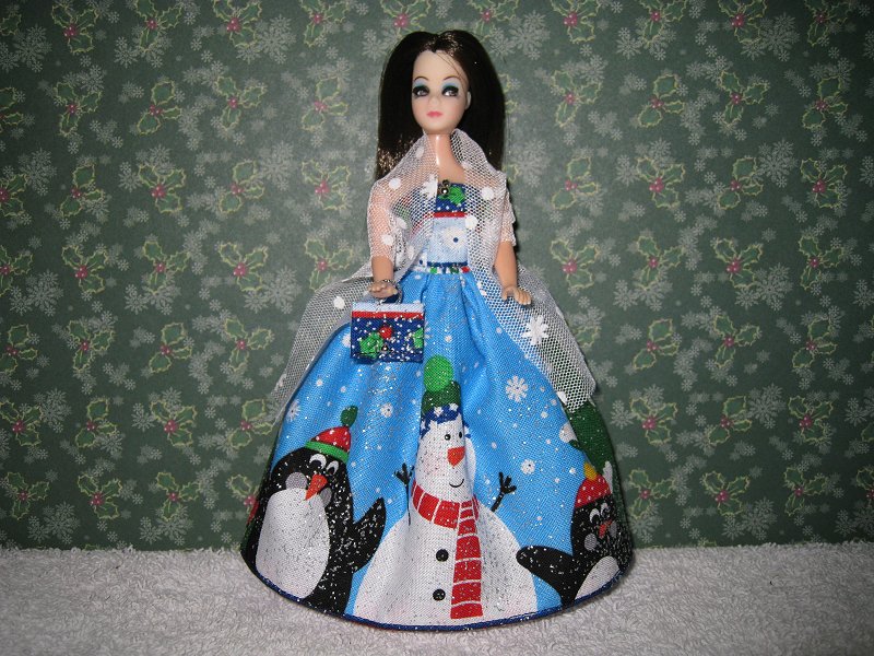 Glitter Snowman Gown with purse 