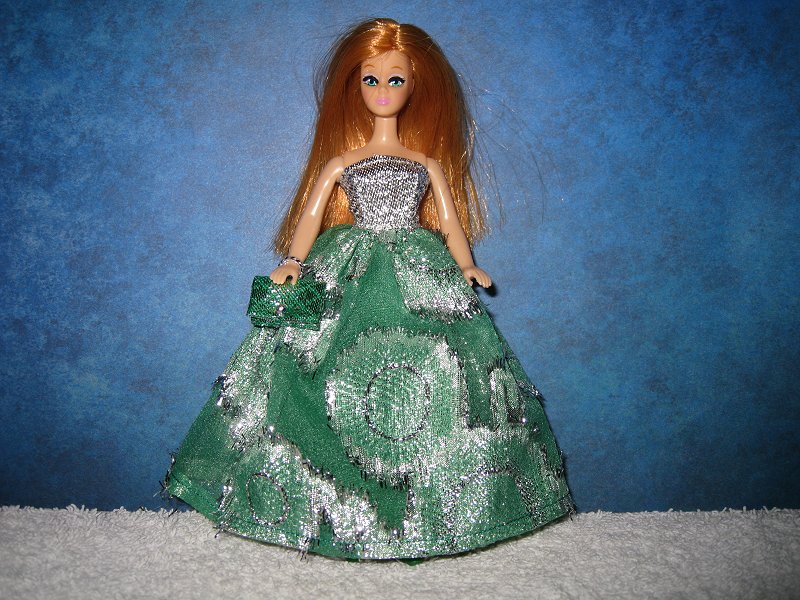 Green and Silver Ballgown