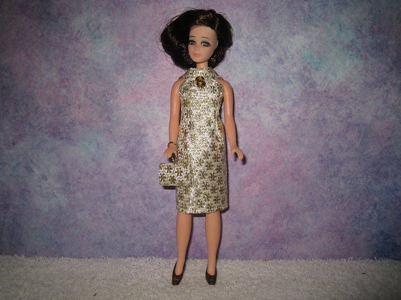 Lame Gold Flowers Dress with purse
