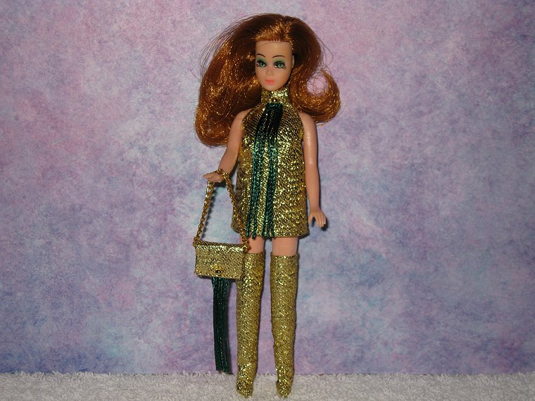 GOLD & GREEN fringe mini with purse