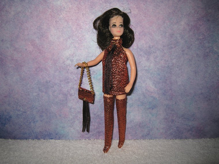 PEACH & BROWN fringe mini with purse