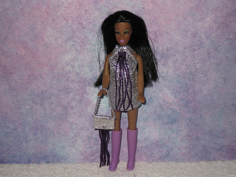 SILVER & PURPLE fringe with purse