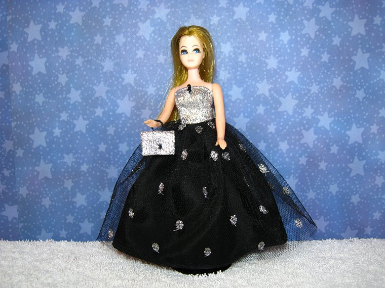 Black & Silver Orbs gown with purse
