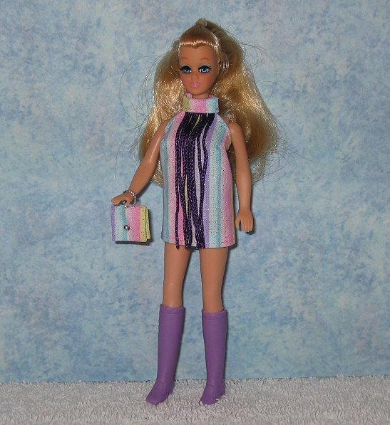 Stripe mini with purple fringe & purse