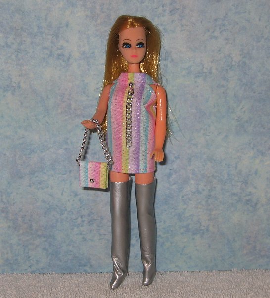 Stripes mini with silver boots & purse