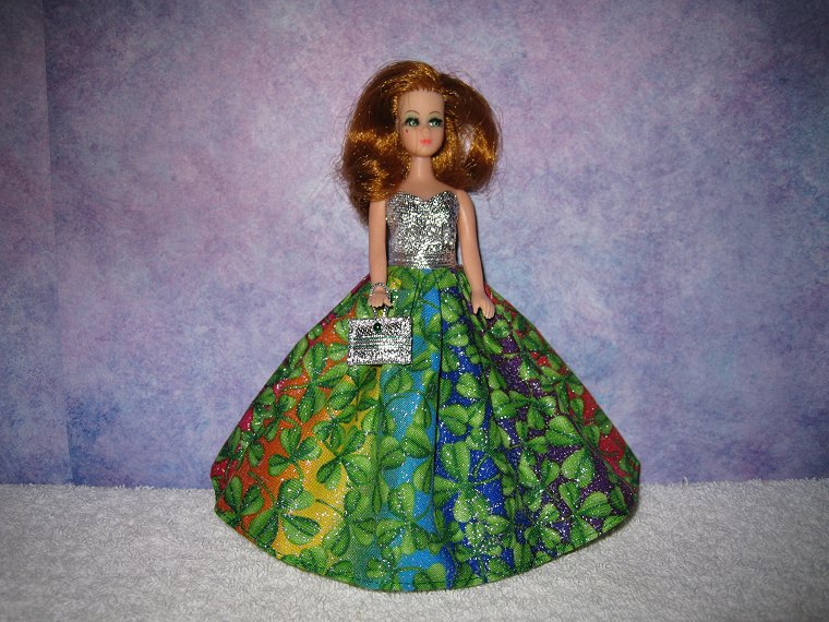 OVER THE RAINBOW gown with purse
