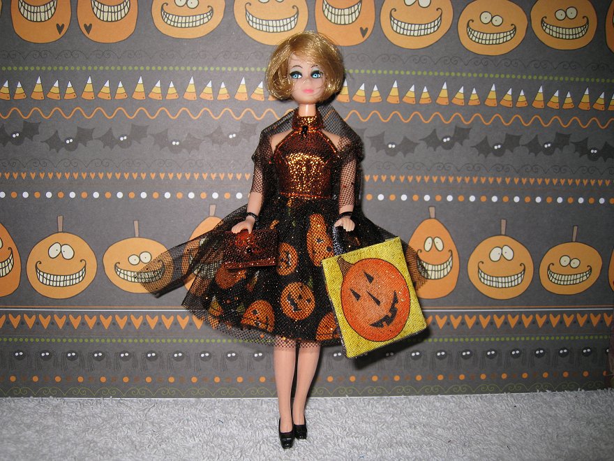 Pumpkin & Tulle Dress with purse & bag
