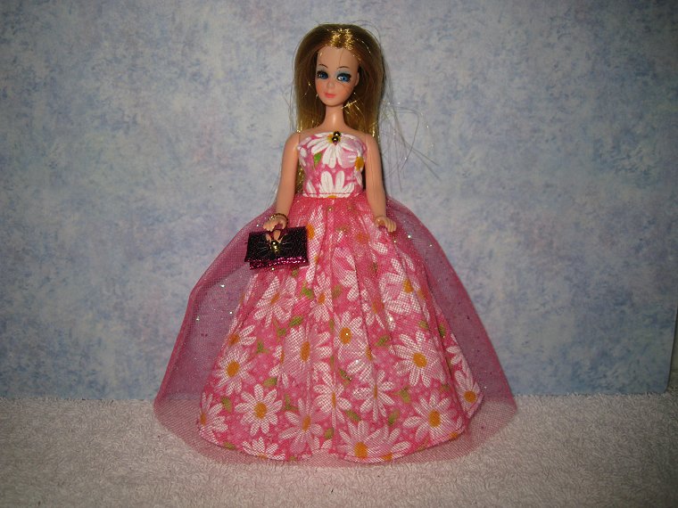 Pink Daisy gown with purse preorder