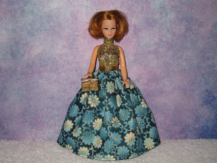 TEAL DELIGHT gown with purse