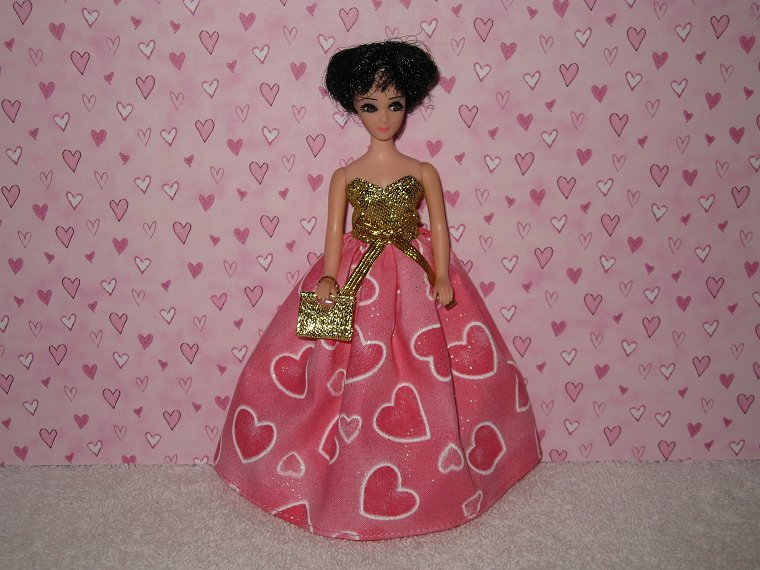 Soft pink hearts ballgown with purse