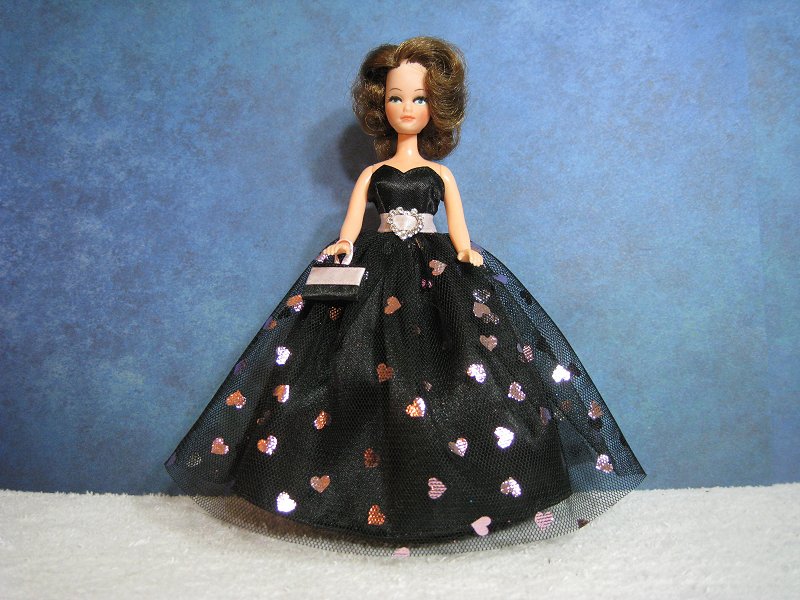Black & pink foil hearts Ballgown (Penny)