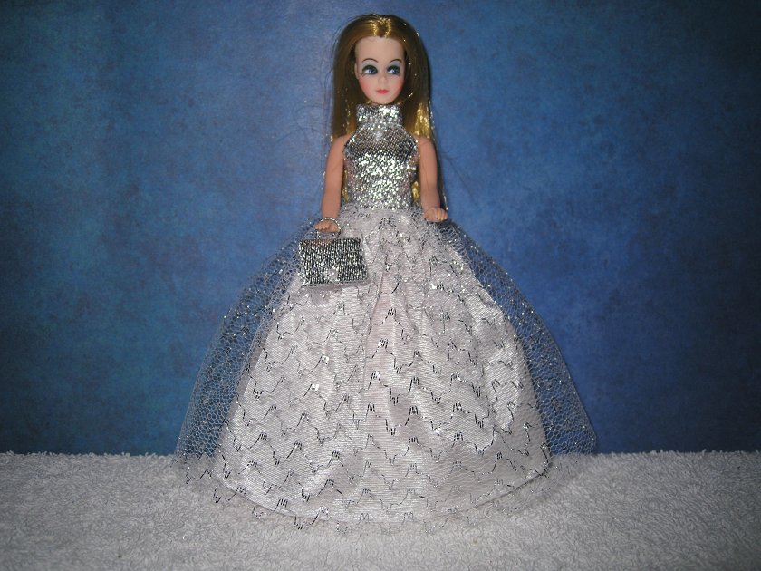 Silver Zigzag tulle ballgown with purse  PREORDER