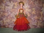 Autumn Ruffles Gown with purse