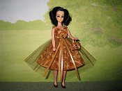 Golden party dress with purse
