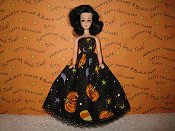 Pumpkin Toss gown with lace