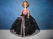 Black & pink with foil hearts ballgown (Jessica)