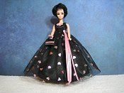 Black with pink foil hearts ballgown (Kip)