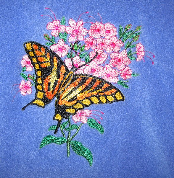 Butterfly with pink flowers