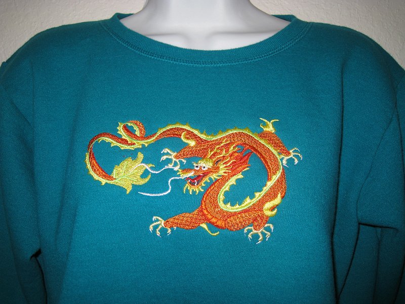Long Dragon on sweatshirt
