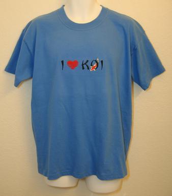 EXAMPLE I Love Koi  (Kohaku--black letters)