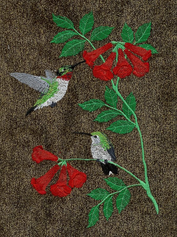 Summer Hummingbirds (red blooms)